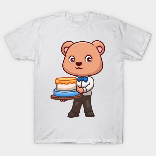 Birthday Bear Cute Cartoon T-Shirt by GumregaStd
